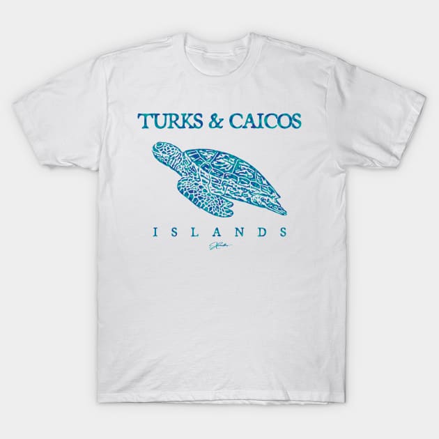 Turks & Caicos Islands Gliding Sea Turtle T-Shirt by jcombs